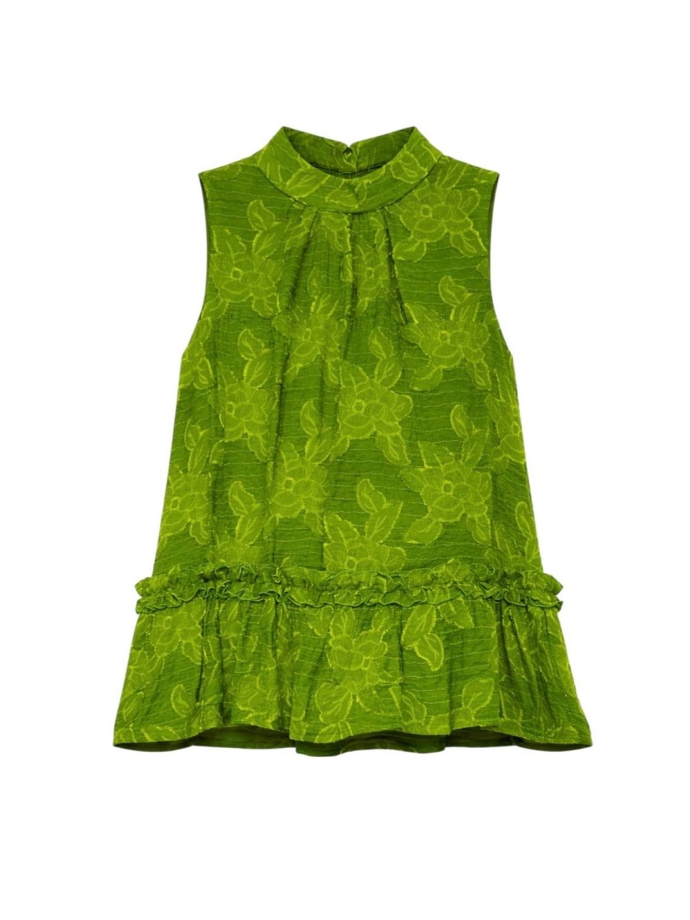 Maeve Anthropologie Savannah Swing Blouse Green Floral Size 4